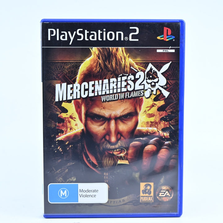 Mercenaries 2: World In Flames - Sony Playstation 2 / PS2 Game + Manual - PAL