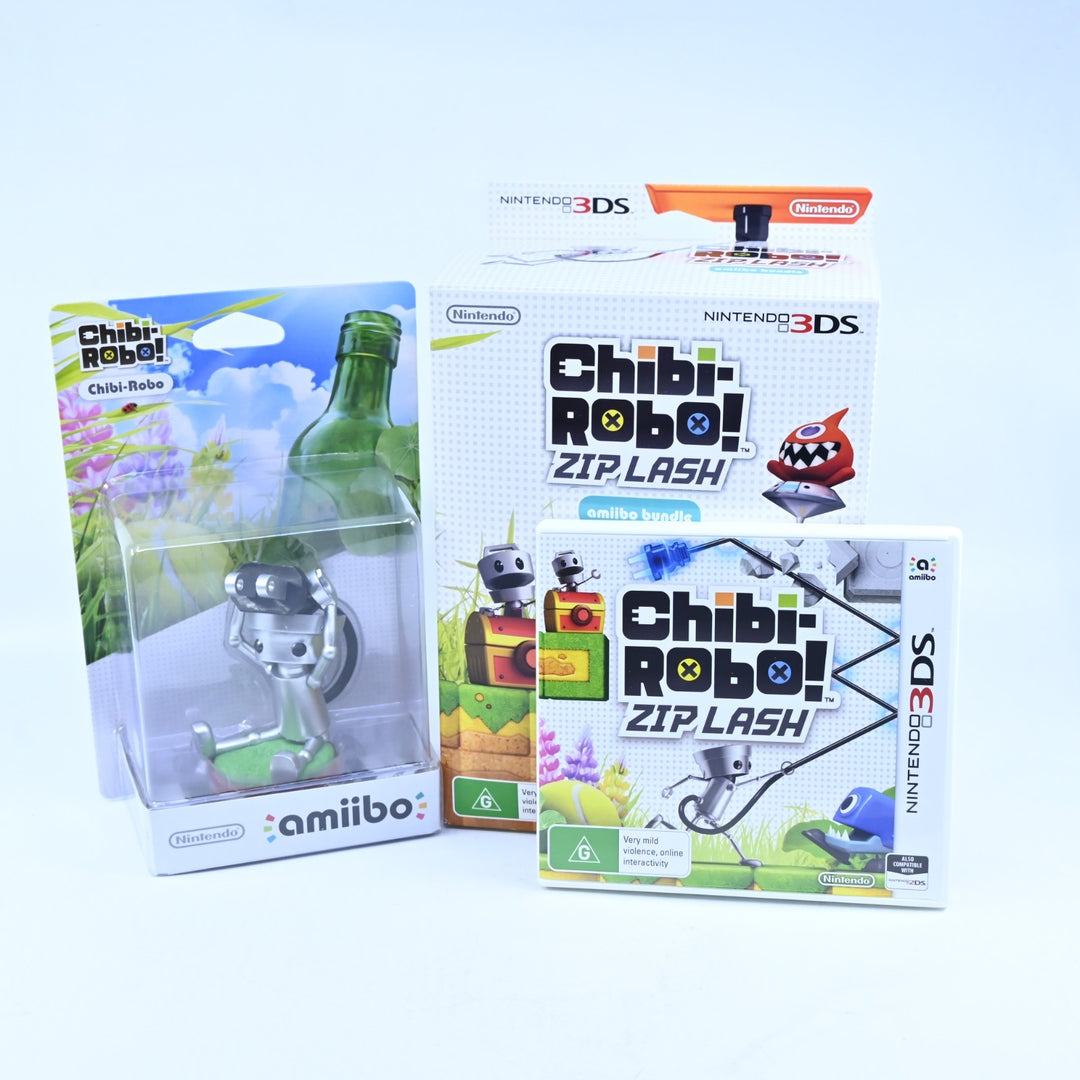 Chibi-Robo! Zip Lash Amiibo Bundle - Nintendo 3DS Game - PAL + Manual