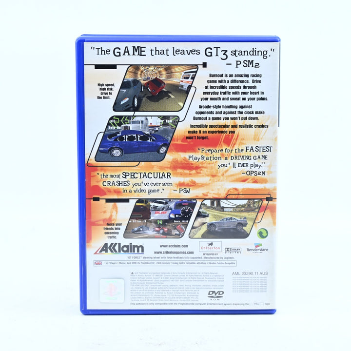 Burnout - Sony Playstation 2 / PS2 Game + Manual - PAL - MINT DISC!