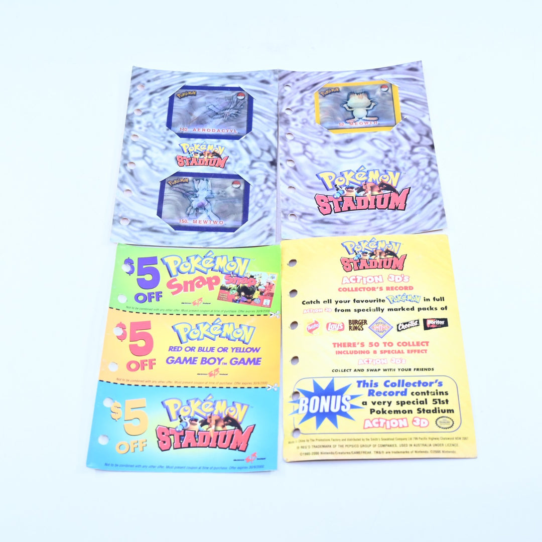 Pokemon Stadium - Action 3D's Collectors Record - Complete Set - Lays