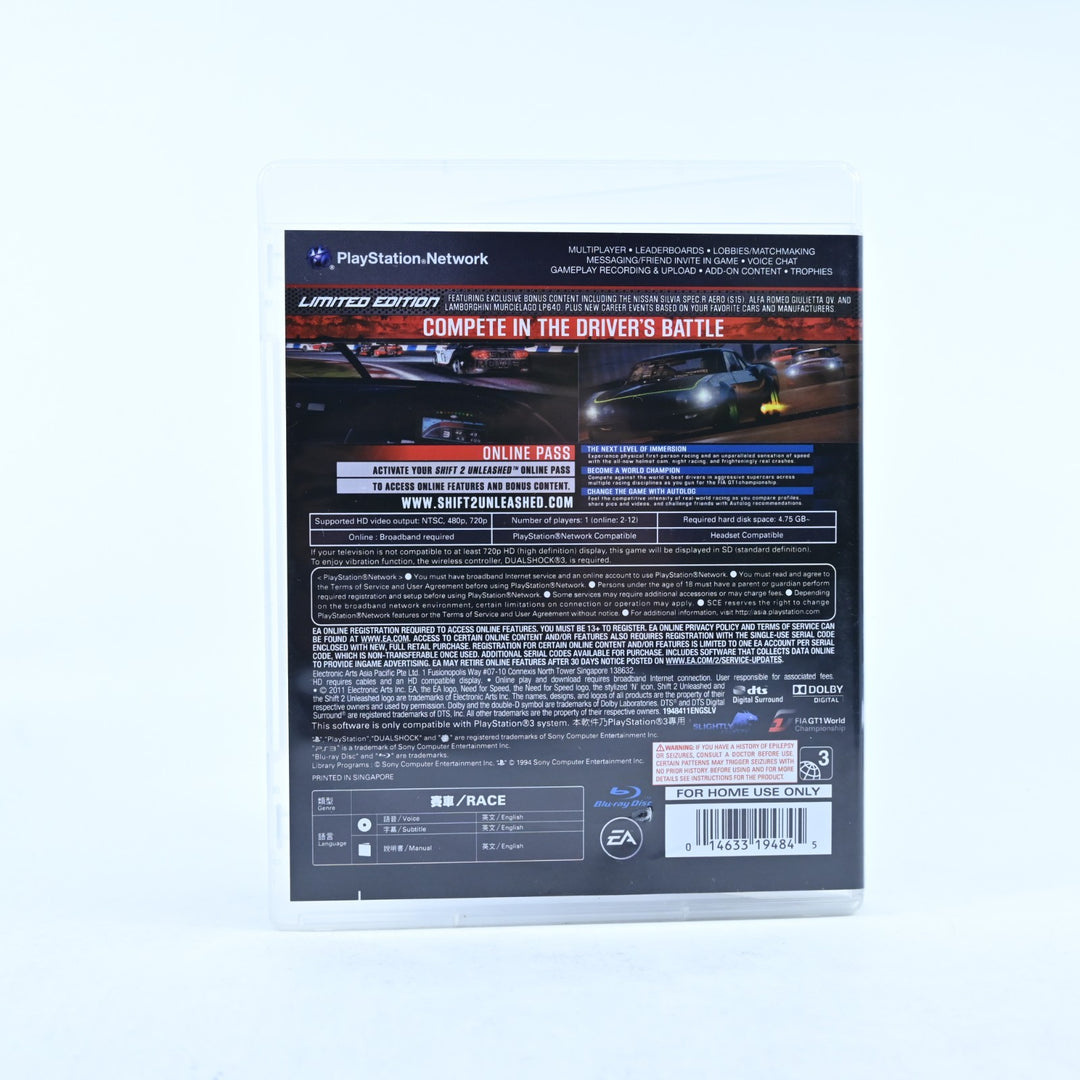 Need for Speed: Shift 2 Unleashed - Limited Edition - PS3 Game + Manual