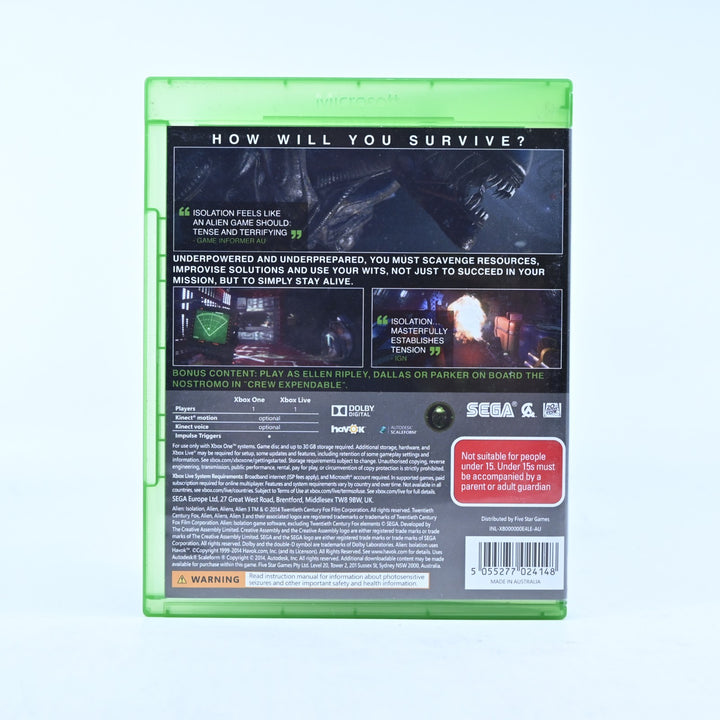 Alien Isolation - Xbox One Game - PAL - FREE POST!