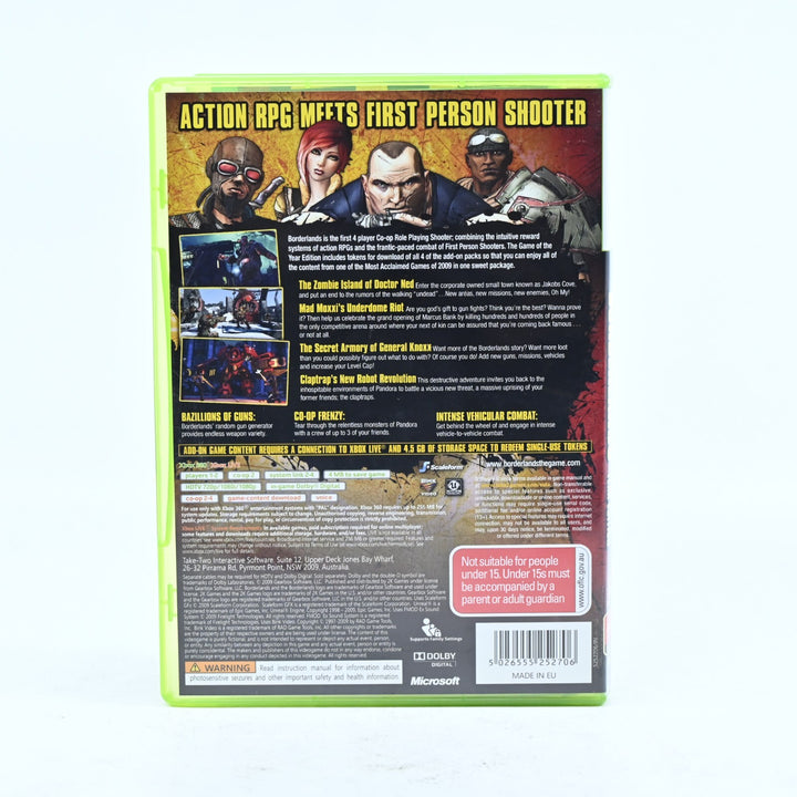 Borderlands GOTY Edition - Xbox 360 Game + Manual - PAL - MINT DISC!