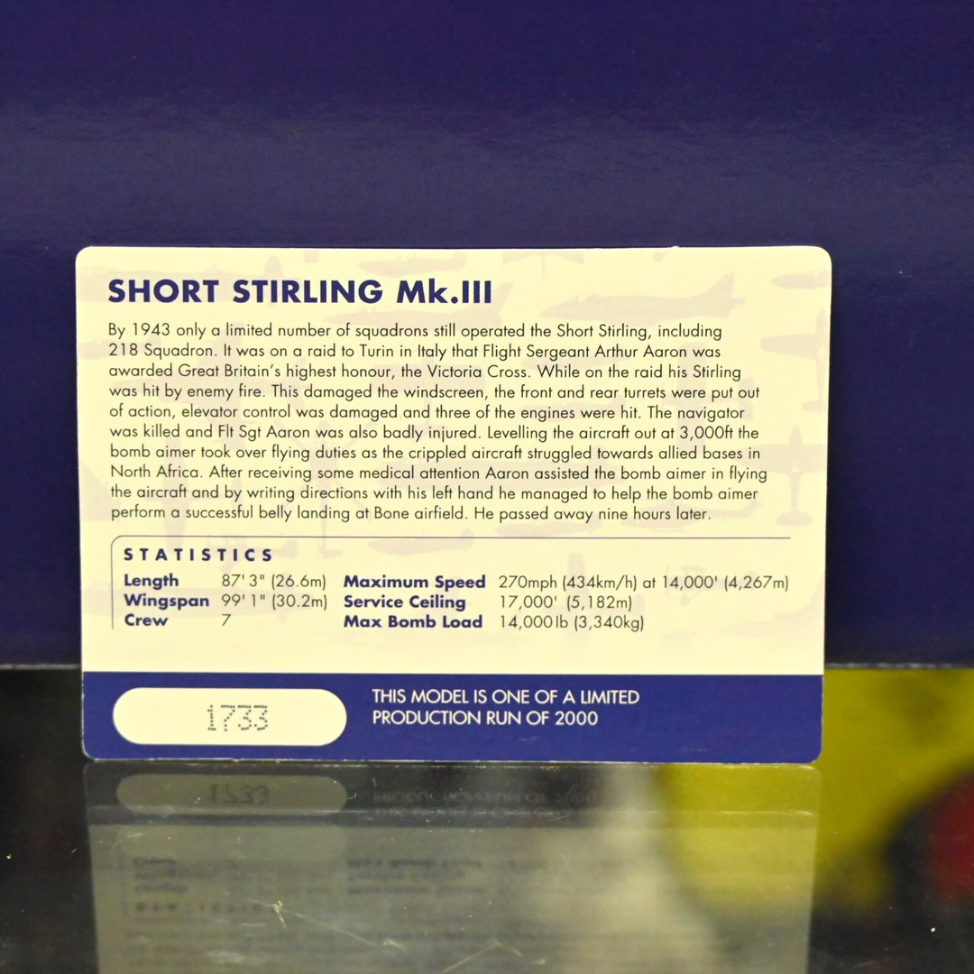 Corgi Aviation 1:72 Short Stirling Mk.III EF452, HA-O 218SQN RAF AA39503 - Plane