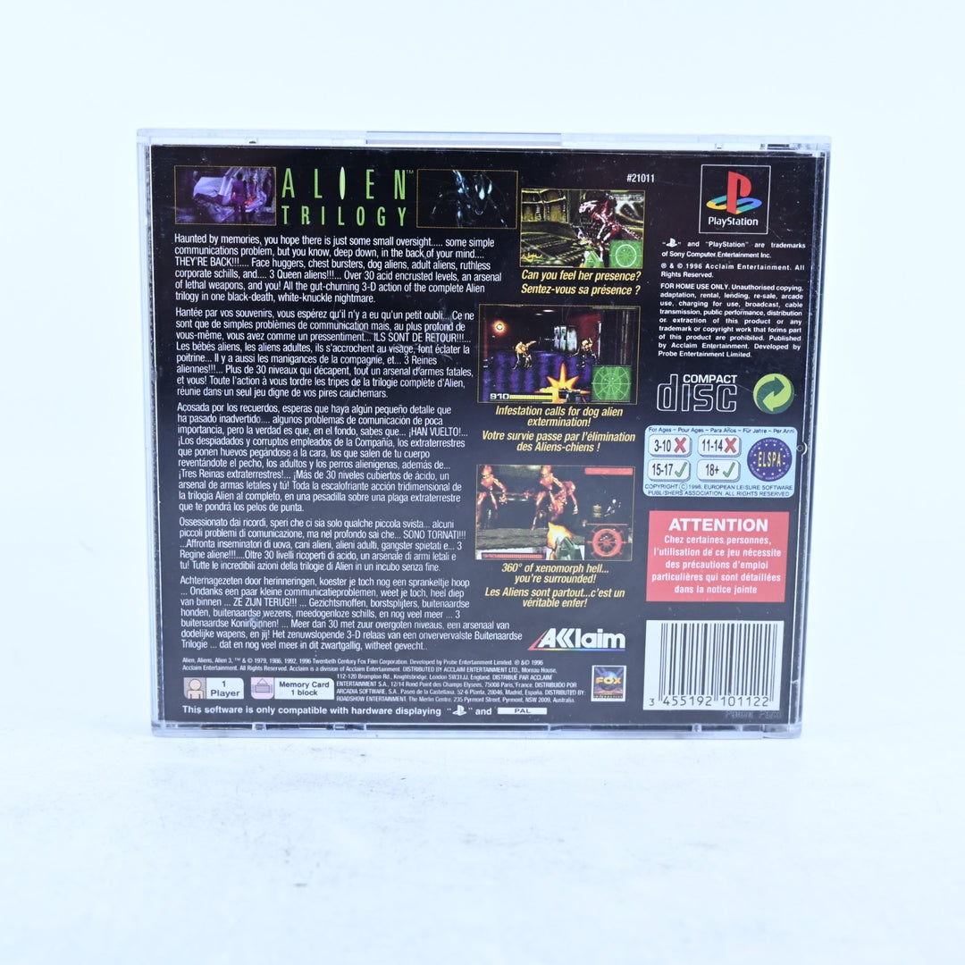 Alien Trilogy - Sony Playstation 1 / PS1 Game + Manual - PAL - MINT DISC!