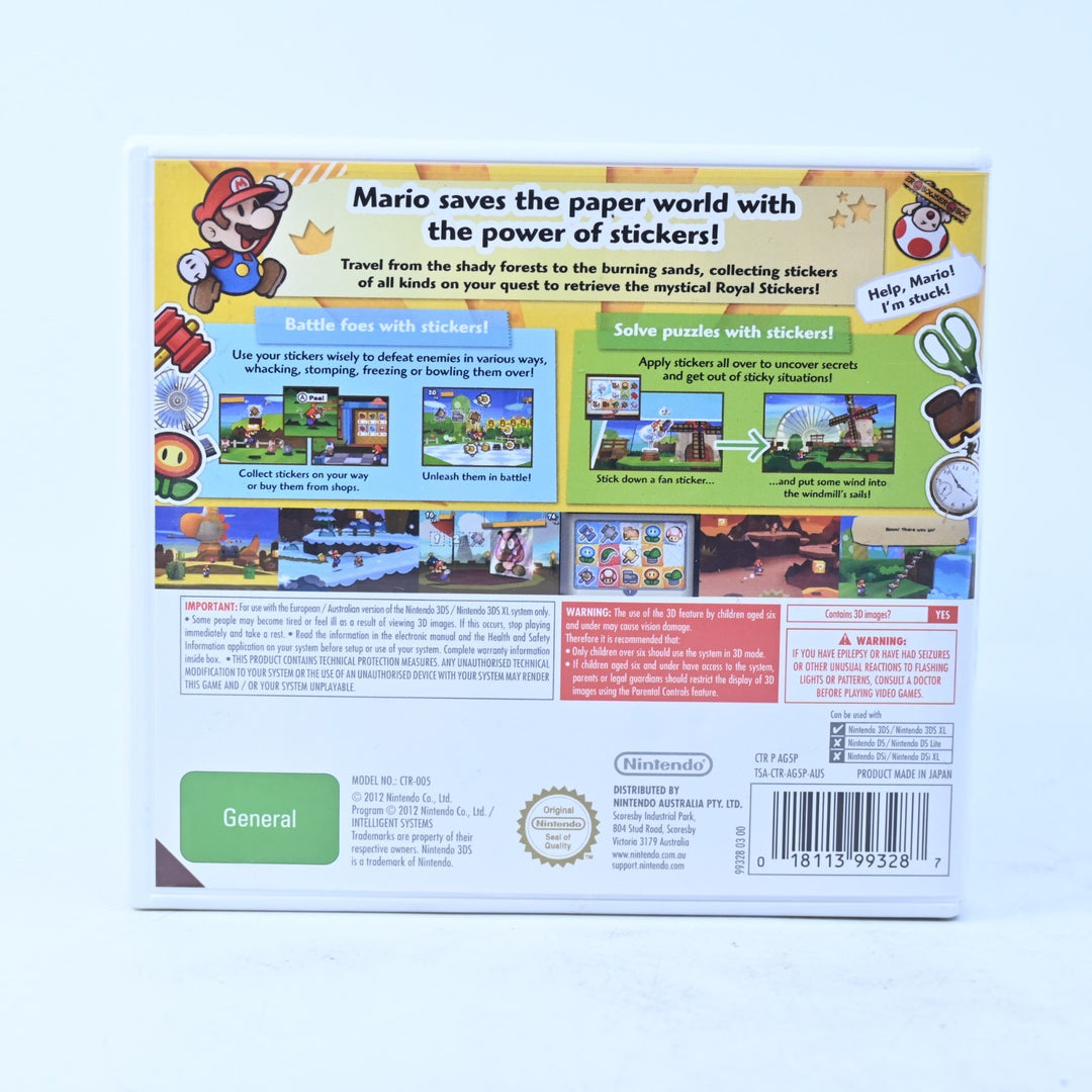 Paper Mario Sticker Star - Nintendo 3DS Game - PAL + Manual - FREE POST!