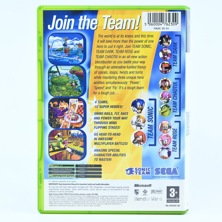 Sonic Heroes - Original Xbox Game + Manual - PAL - NEAR MINT DISC!