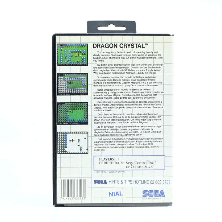 Dragon Crystal - Sega Master System Game + Manual - PAL - FREE POST!