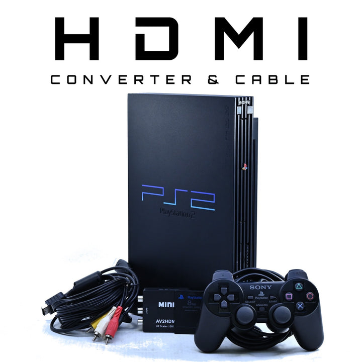 Sony Playstation 2/ PS2 Console Fat (1 / 2) GENUINE CONTROLLERS + CABLES + HDMI