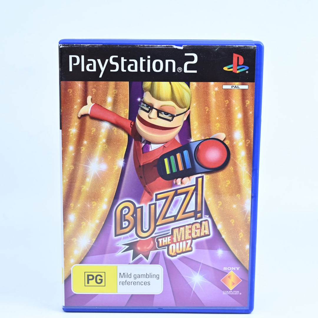 Buzz!: The Mega Quiz - Sony Playstation 2 / PS2 Game + Manual - PAL - MINT DISC!