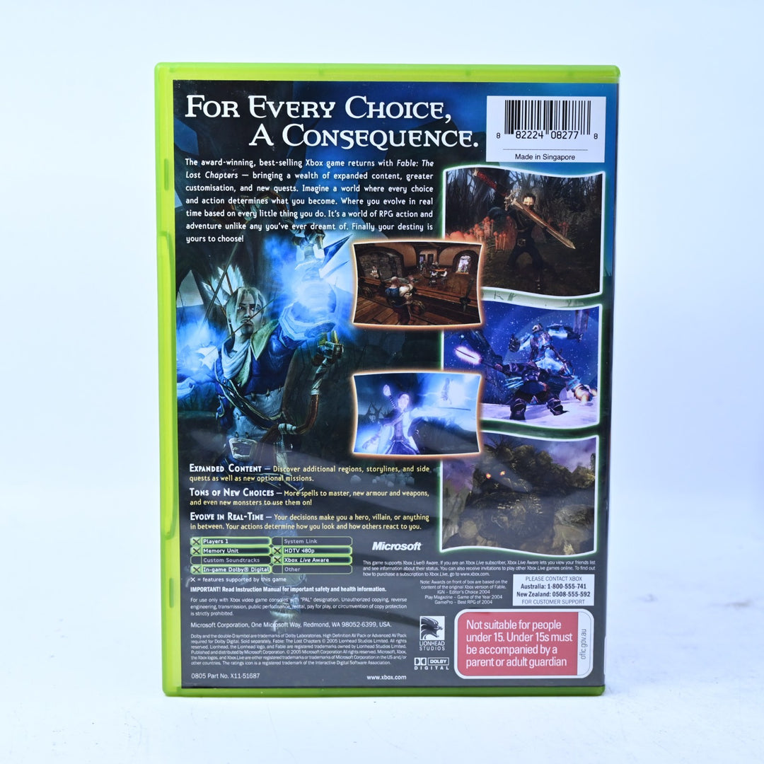 Fable: The Lost Chapters - Original Xbox Game + Manual - PAL - MINT DISC!