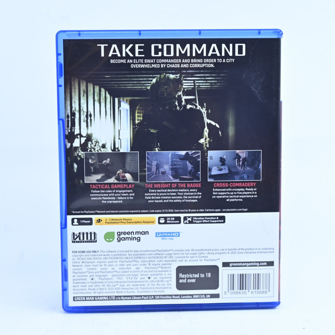 Ready or Not - Day One Edition - Sony Playstation 5 / PS5 Game - FREE POST!