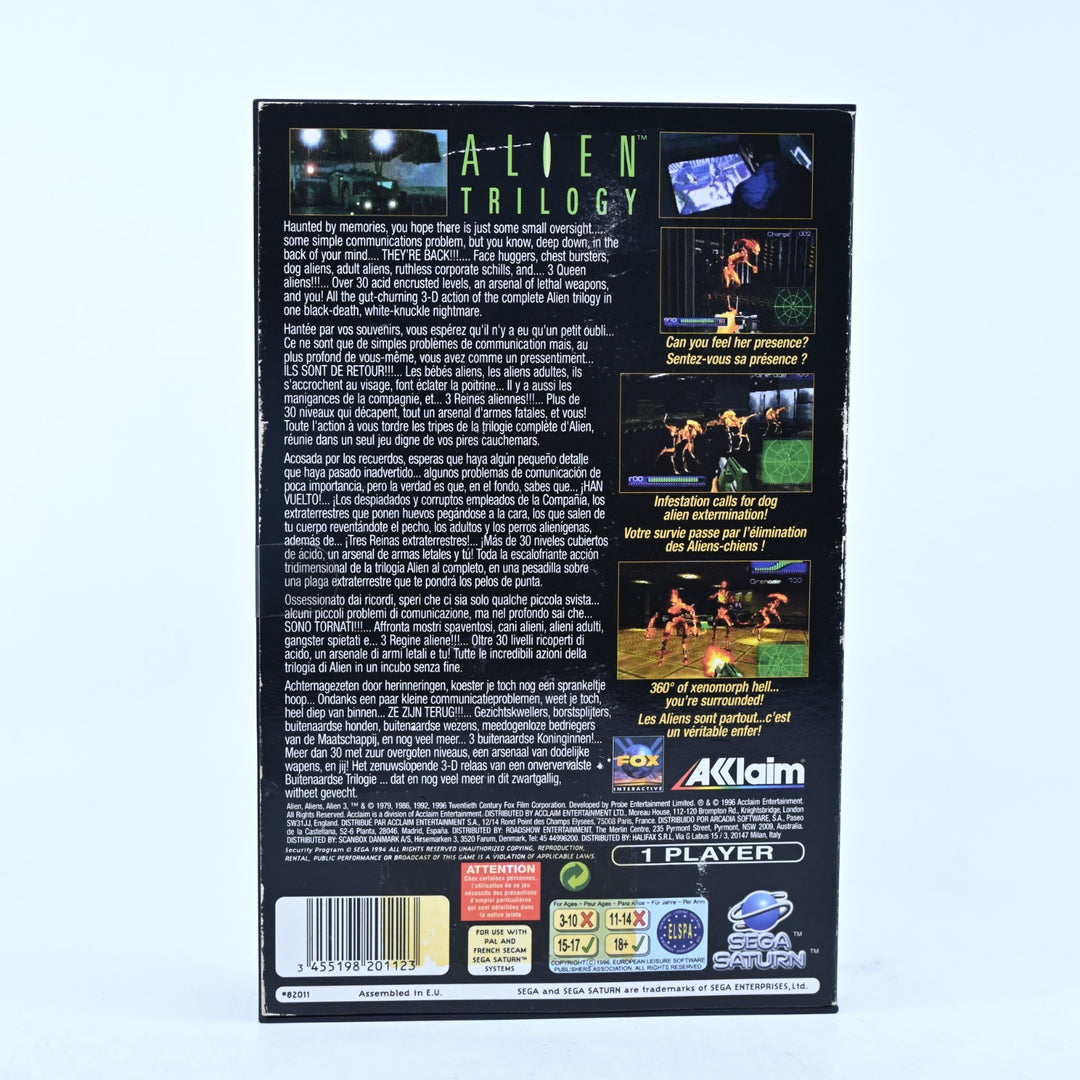 Alien Trilogy - Sega Saturn Game + Manual - PAL - MINT DISC!