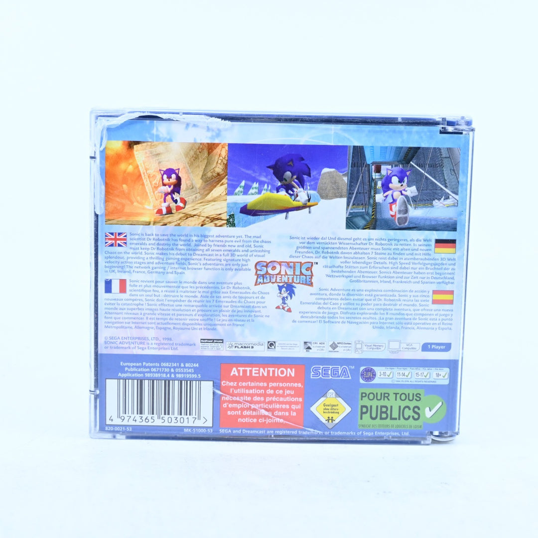 Sonic Adventure - Sega Dreamcast Game - No Manual - PAL - MINT DISC!