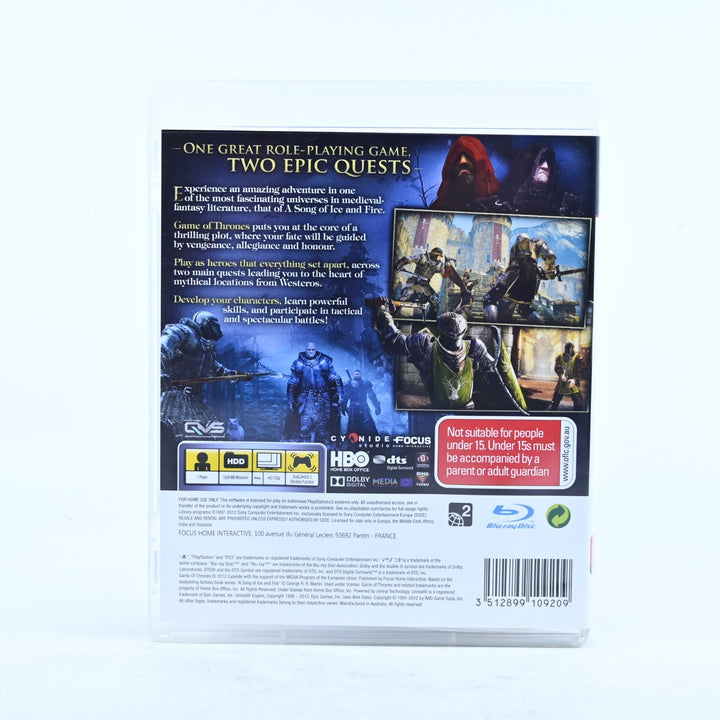 Game of Thrones - Sony Playstation 3 / PS3 Game + Manual - MINT DISC!