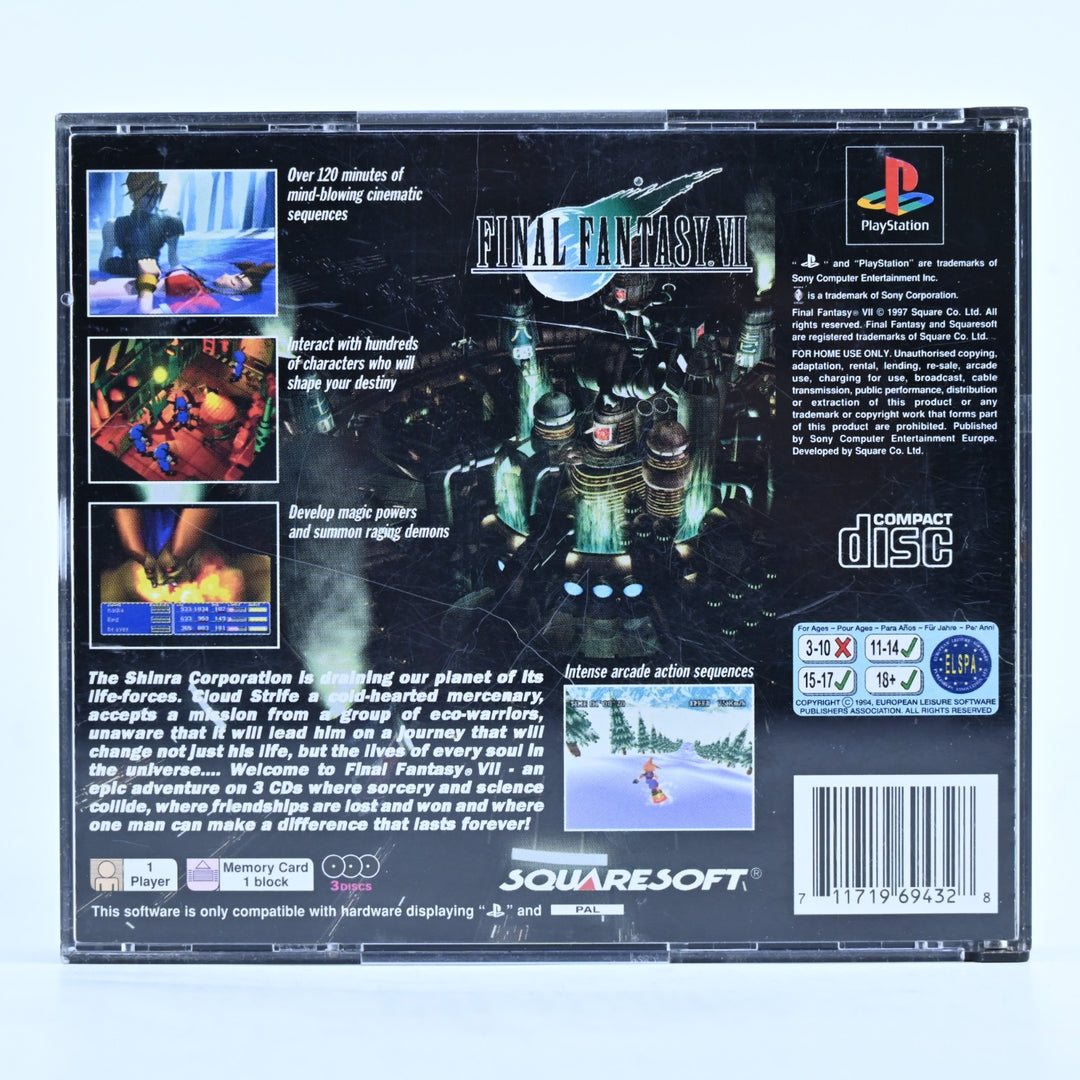 Final Fantasy VII - Sony Playstation 1 / PS1 Game + Manual - PAL