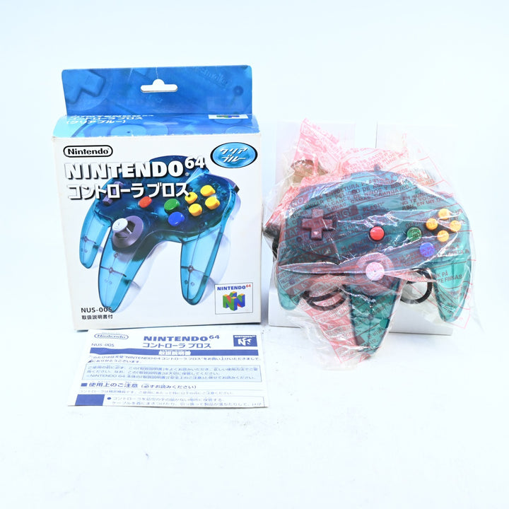 N64 Clear Blue Controller Japanese NUS-005 Boxed - N64 / Nintendo 64 Accessory