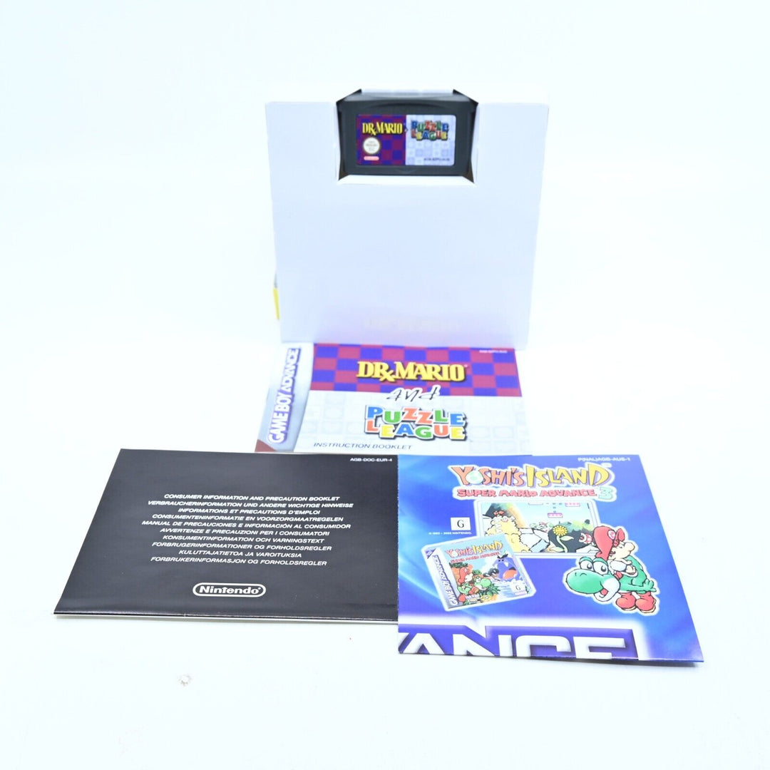 Dr Mario & Puzzle League - Nintendo Gameboy Advance / GBA Boxed Console - PAL