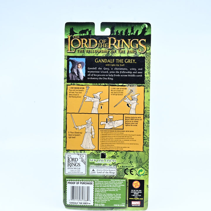 SEALED! Gandalf the Grey [With Light Up Action] - Lord of the Rings Toy Biz 2003