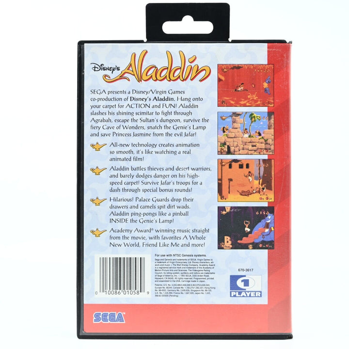 Disney's Aladdin - Sega Genesis Game / Sega Mega Drive Game - NTSC - FREE POST!