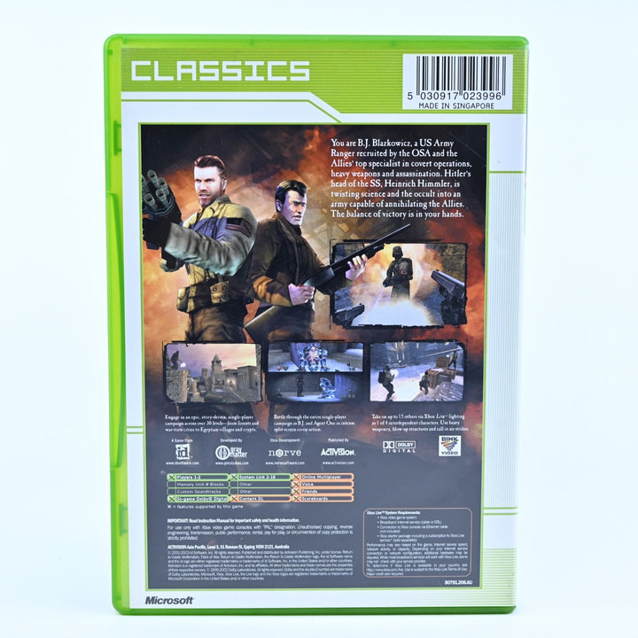 Return to Castle Wolfenstein Tides of War - Original Xbox Game + Manual