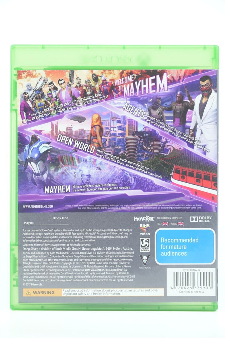 Agents of Mayhem - Xbox One Game - PAL - FREE POST!