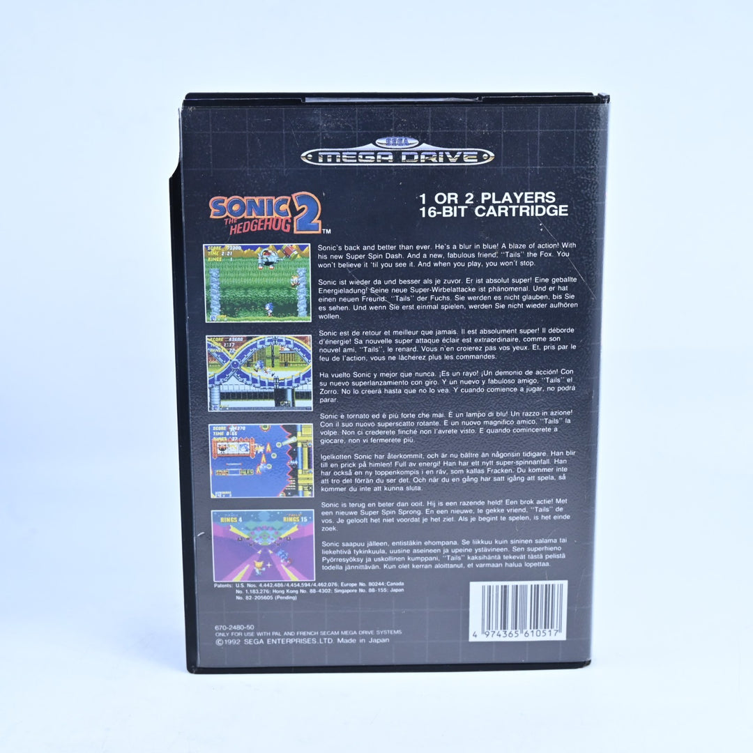 Sonic The Hedgehog 2 - Sega Mega Drive Game + Manual - PAL - FREE POST!