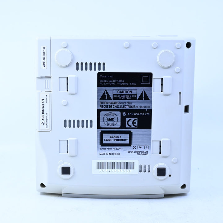 White - Sega Dreamcast Console + VMU - PAL - FREE POST!