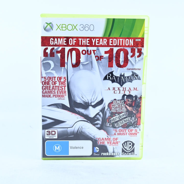 Batman Arkham City - GOTY Edition - Xbox 360 Game + Manual - PAL - MINT DISC!