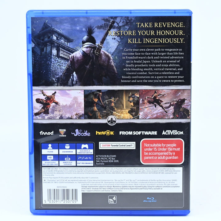 Sekiro: Shadows Die Twice - Sony Playstation 4 / PS4 Game - MINT DISC!