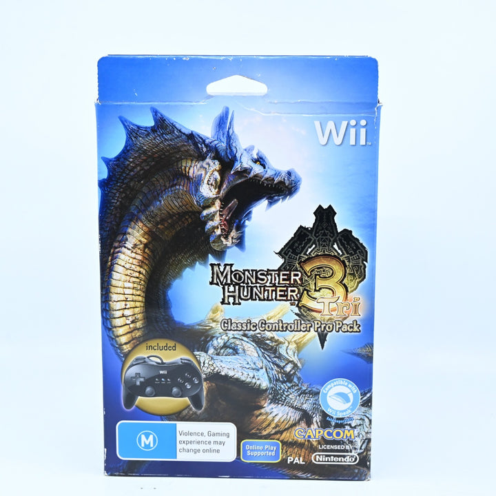 Monster Hunter 3 Tri Classic Controller Pack - Nintendo Wii Game + Manual - PAL