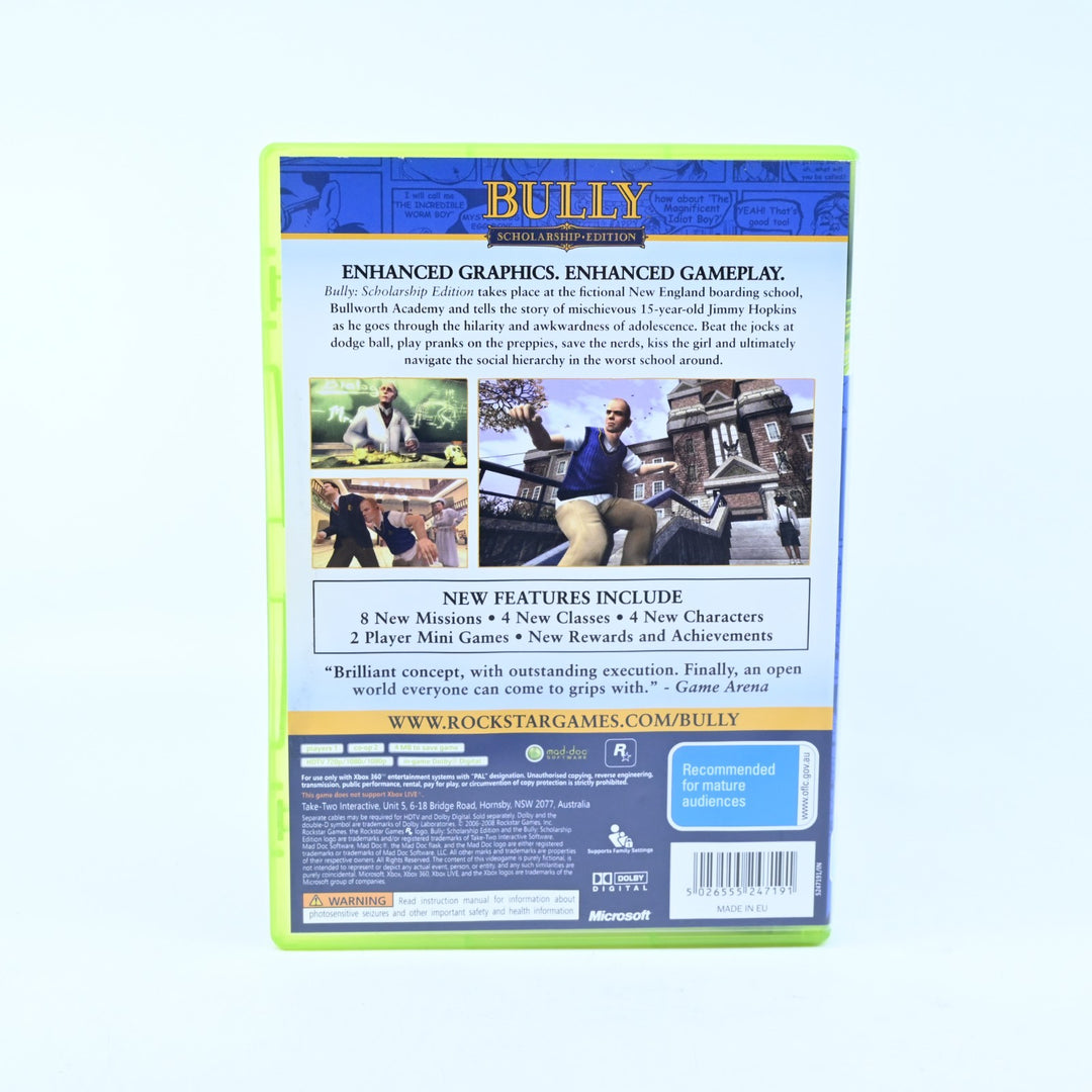 Bully: Scholarship Edition - Xbox 360 Game + Manual - PAL - MINT DISC!