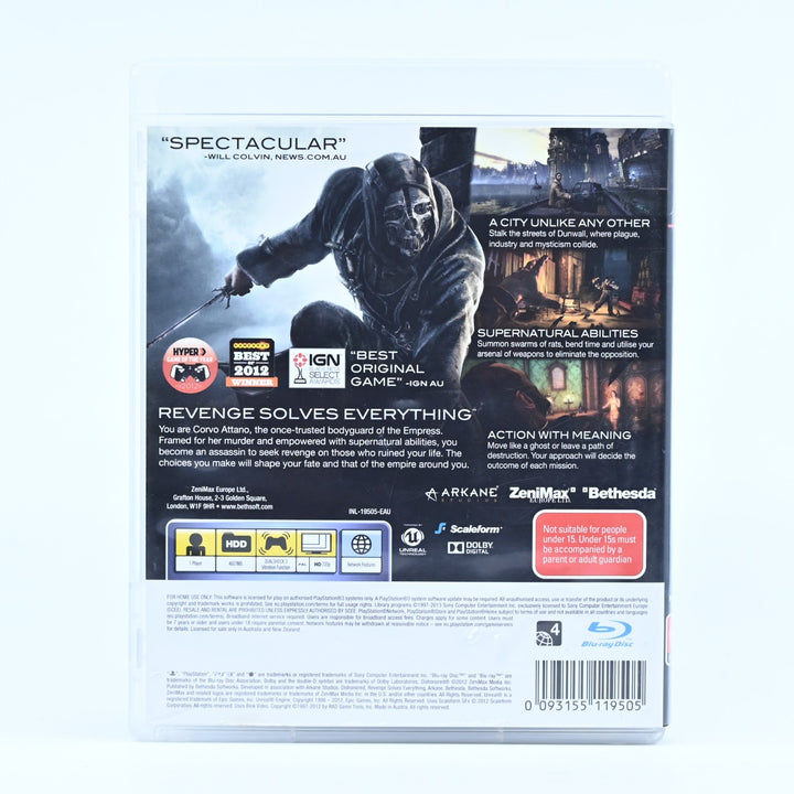 Dishonored - Sony Playstation 3 / PS3 Game + Manual - FREE POST!