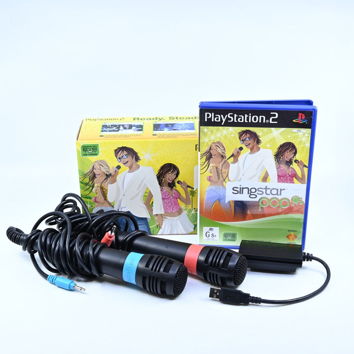 Singstar Pop + Microphones & Connector - PS2 Game + Manual - PAL - MINT DISC!