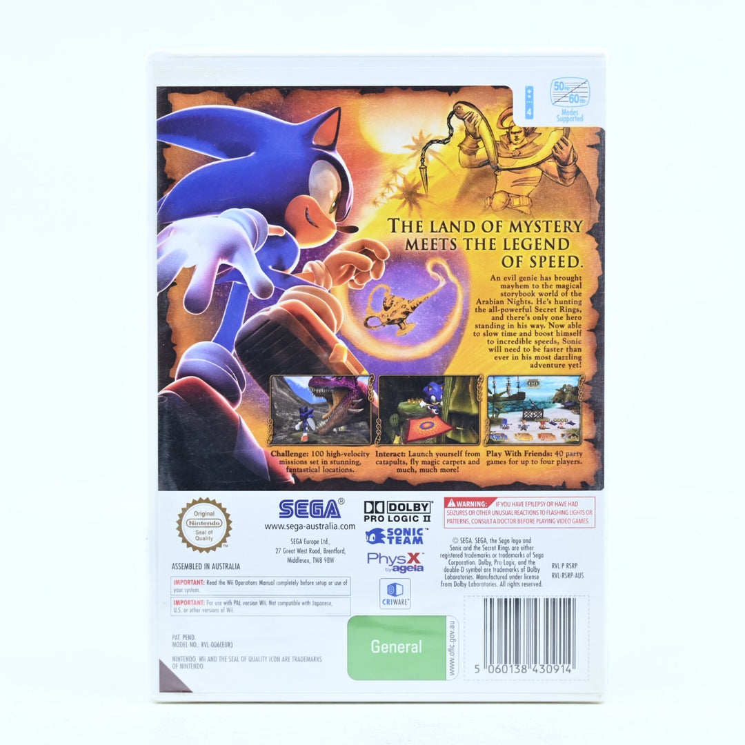 SEALED! Sonic and the Secret Rings - Nintendo Wii Game - PAL - Complete in box