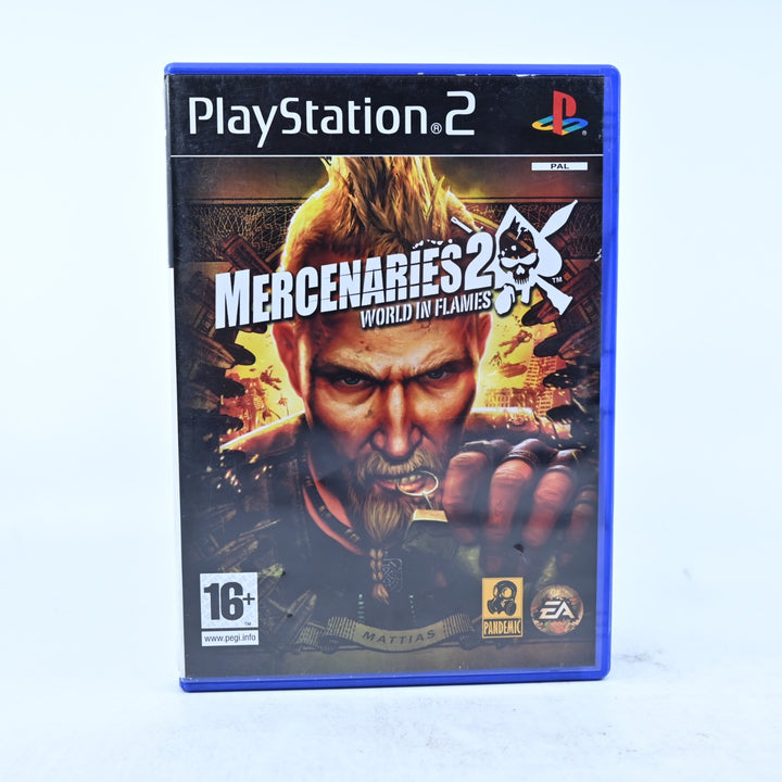 Mercenaries 2: World in Flames - Sony Playstation 2 / PS2 Game + Manual - PAL