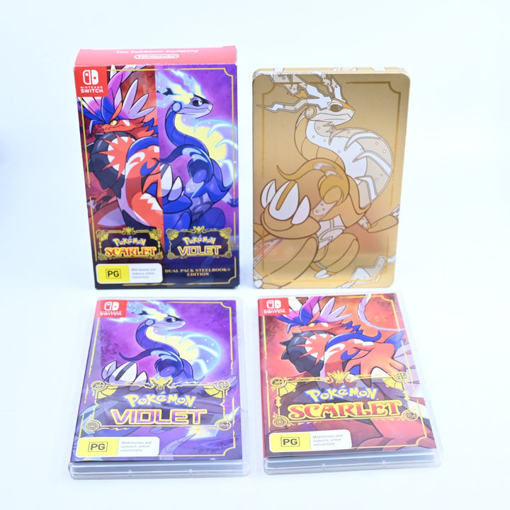 Pokemon Scarlet + Violet Dual Pack Steelbook Edition - Nintendo Switch Game