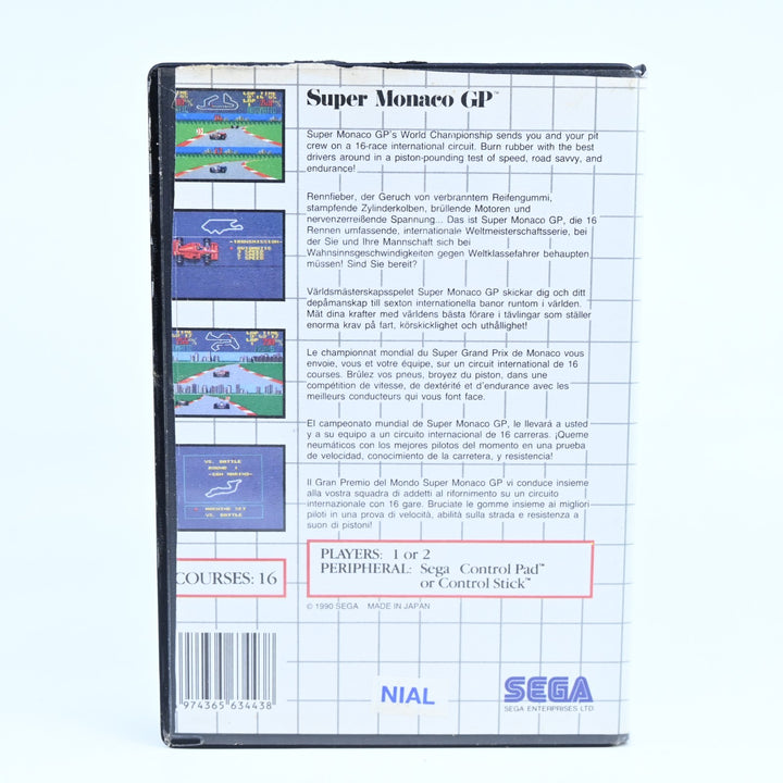 Super Monaco GP - Sega Master System Game + Manual - PAL - FREE POST!