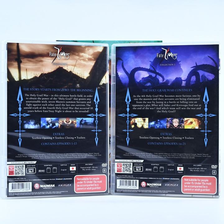 Fate/Zero Boxset - Collection 1 + 2 - 4 Disc Set - Region 4 - Anime DVDs