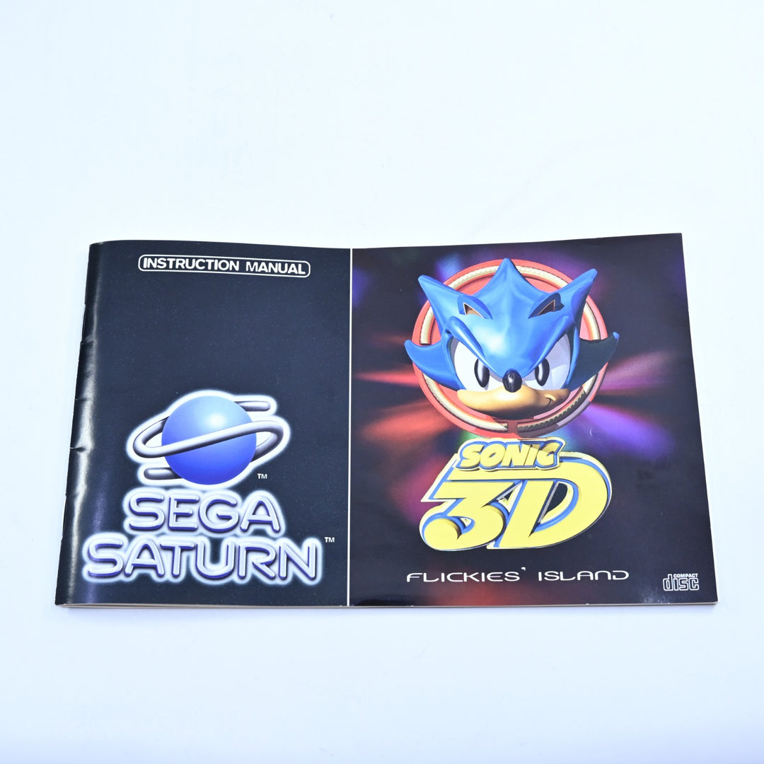 LIKE NEW! Sonic 3D: Flickies' Island - Sega Saturn Game + Manual - PAL