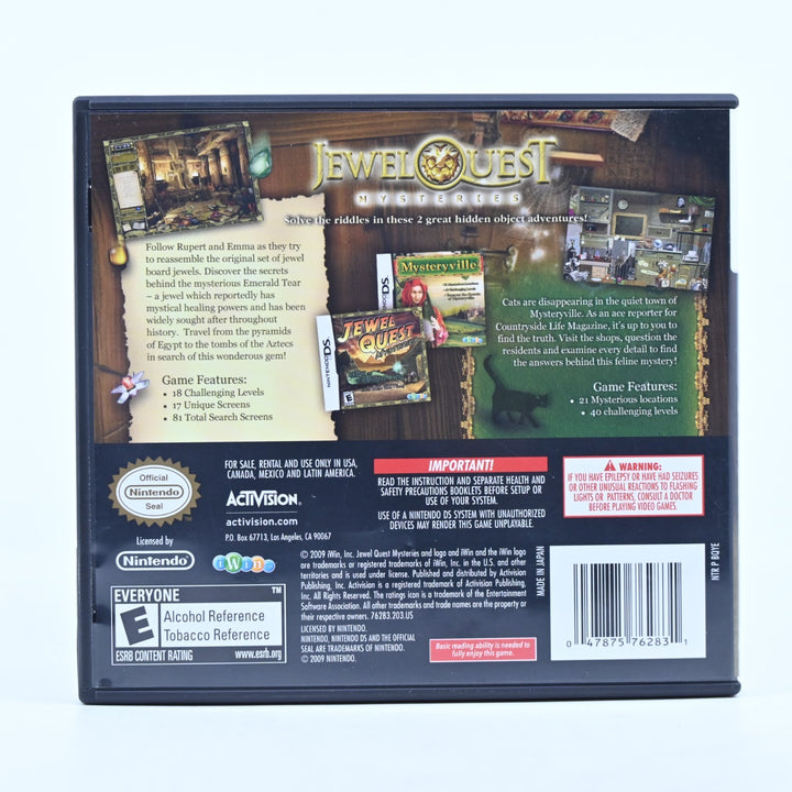 Jewel Quest Mysteries - Nintendo DS Game - PAL + Manual - FREE POST!