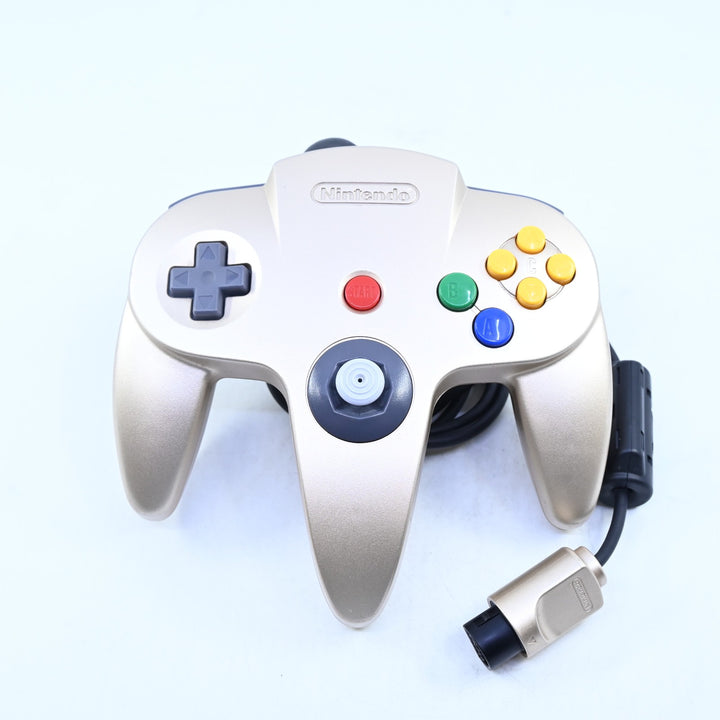 Original Gold N64 Controller - N64/ Nintendo 64 Accessory - 8/10 Original Stick!