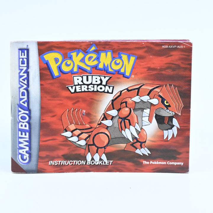 Pokemon Ruby Version Manual - AUS Print - GBA Accessory - AUS-1 - FREE POST!