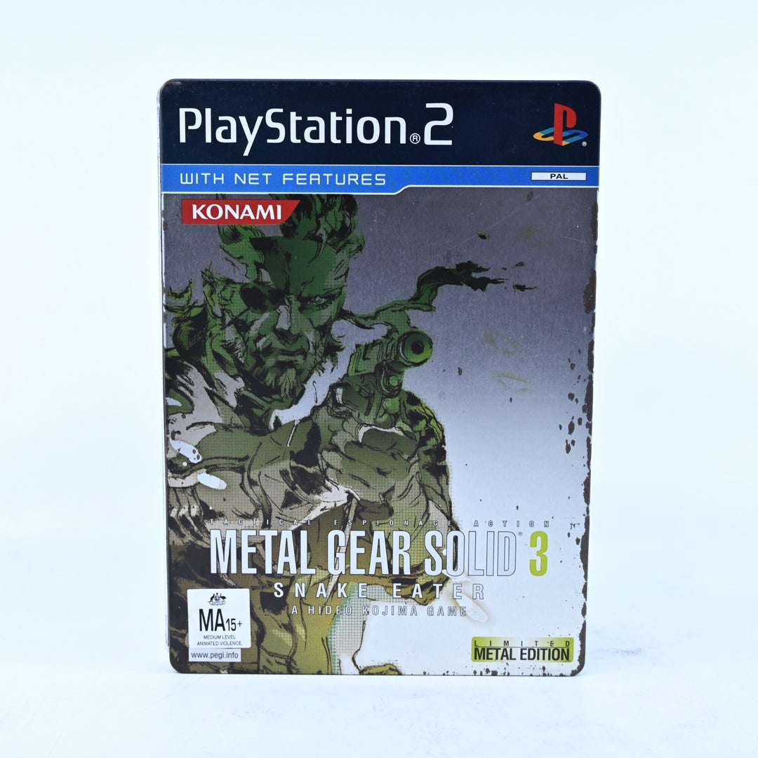 Metal Gear Solid 3: Snake Eater - Limited Metal Edition - PS2 Game + Manual