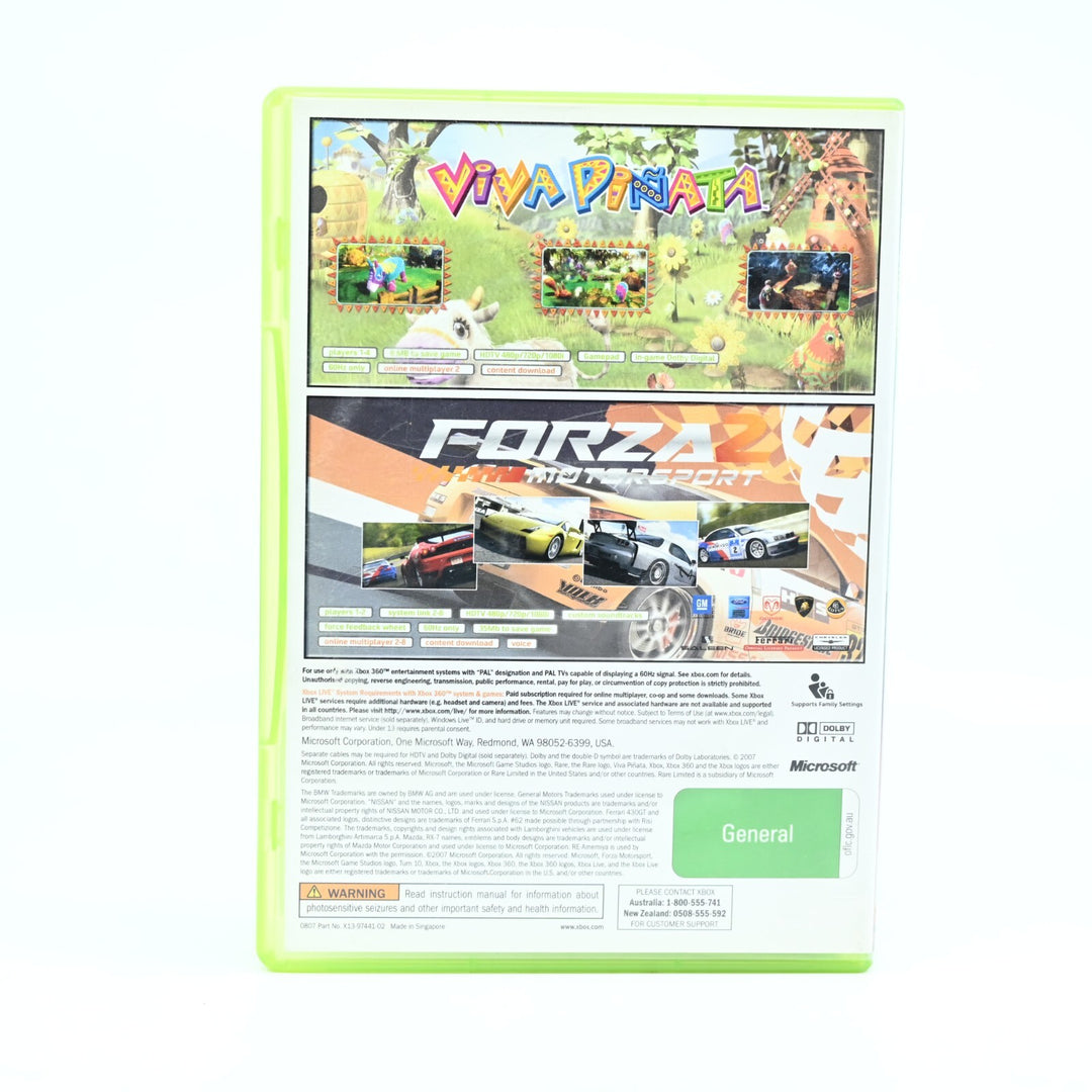 Viva Pinata &amp; Forza Motorsport 2 - Xbox 360 Game + Manual - PAL - MINT DISC