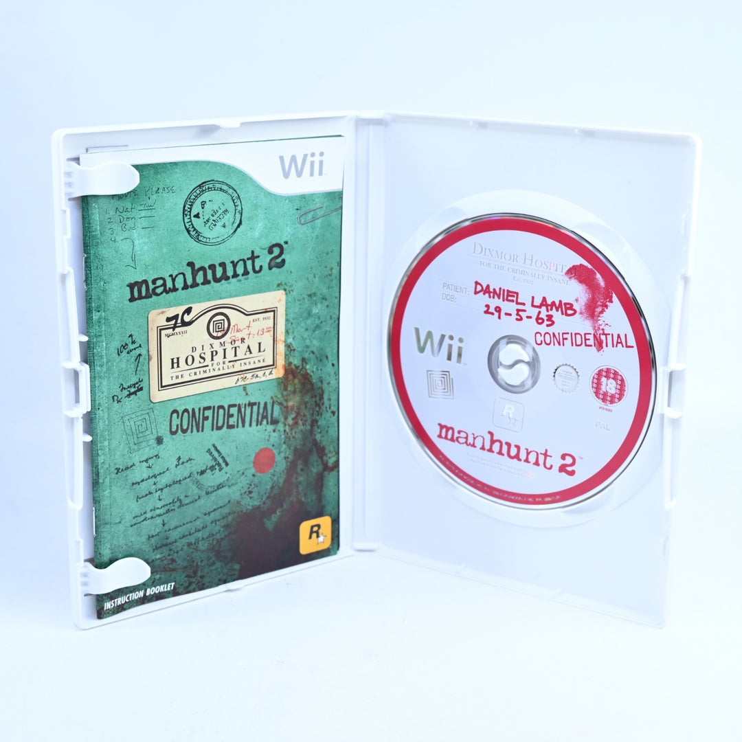 LIKE NEW! Manhunt 2 - Nintendo Wii Game + Manual - PAL - MINT DISC!