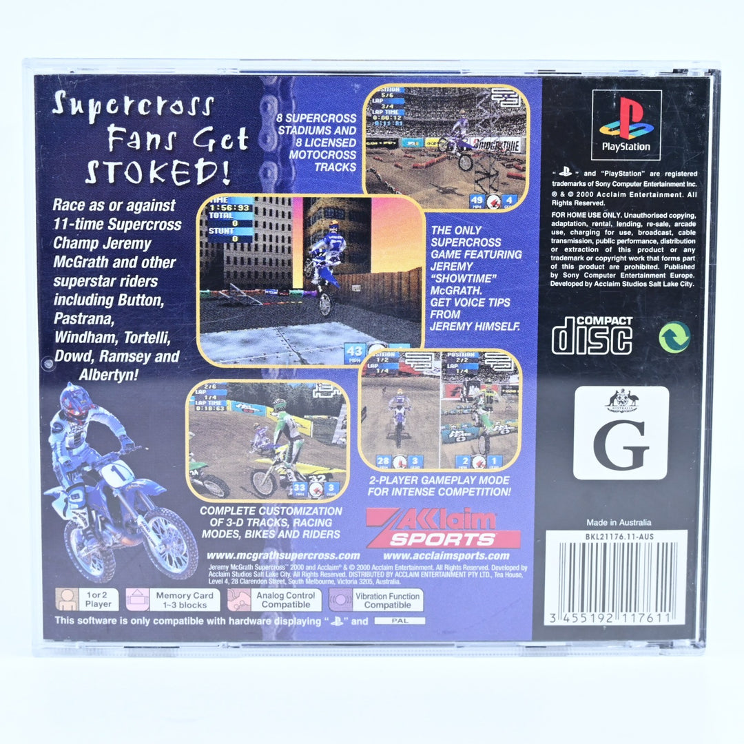 Jeremy McGrath Supercross 2000 - Sony Playstation 1 / PS1 Game + Manual - PAL