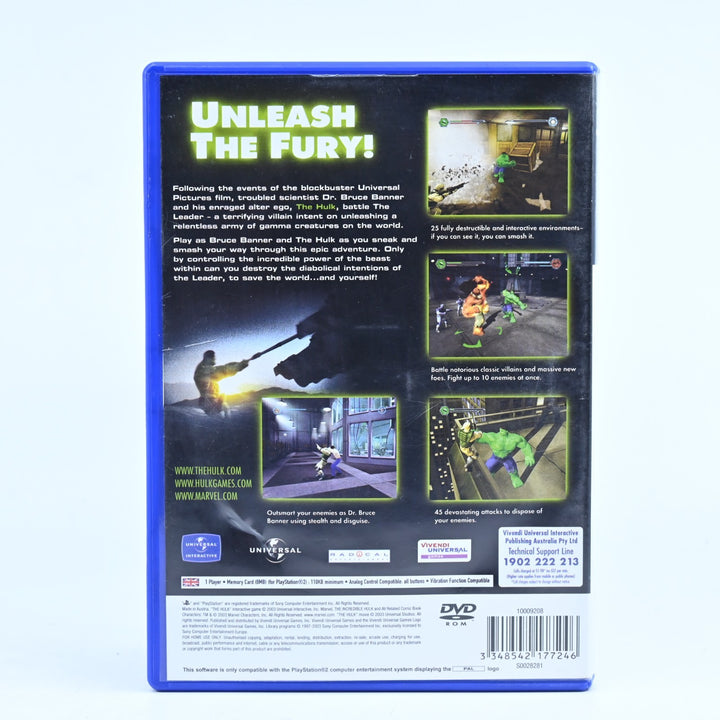 The Hulk - Sony Playstation 2 / PS2 Game + Manual - PAL - MINT DISC!