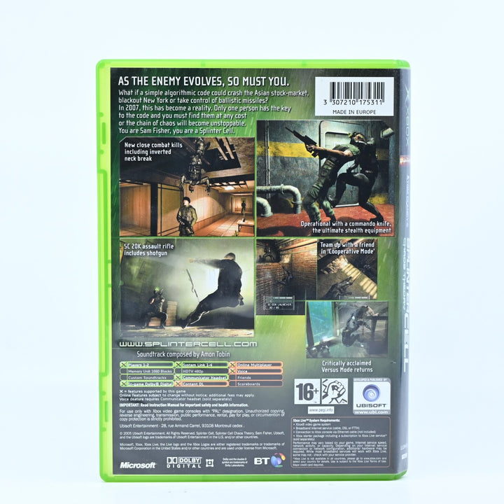 Tom Clancy's Splinter Cell: Chaos Theory - Original Xbox Game + Manual - PAL