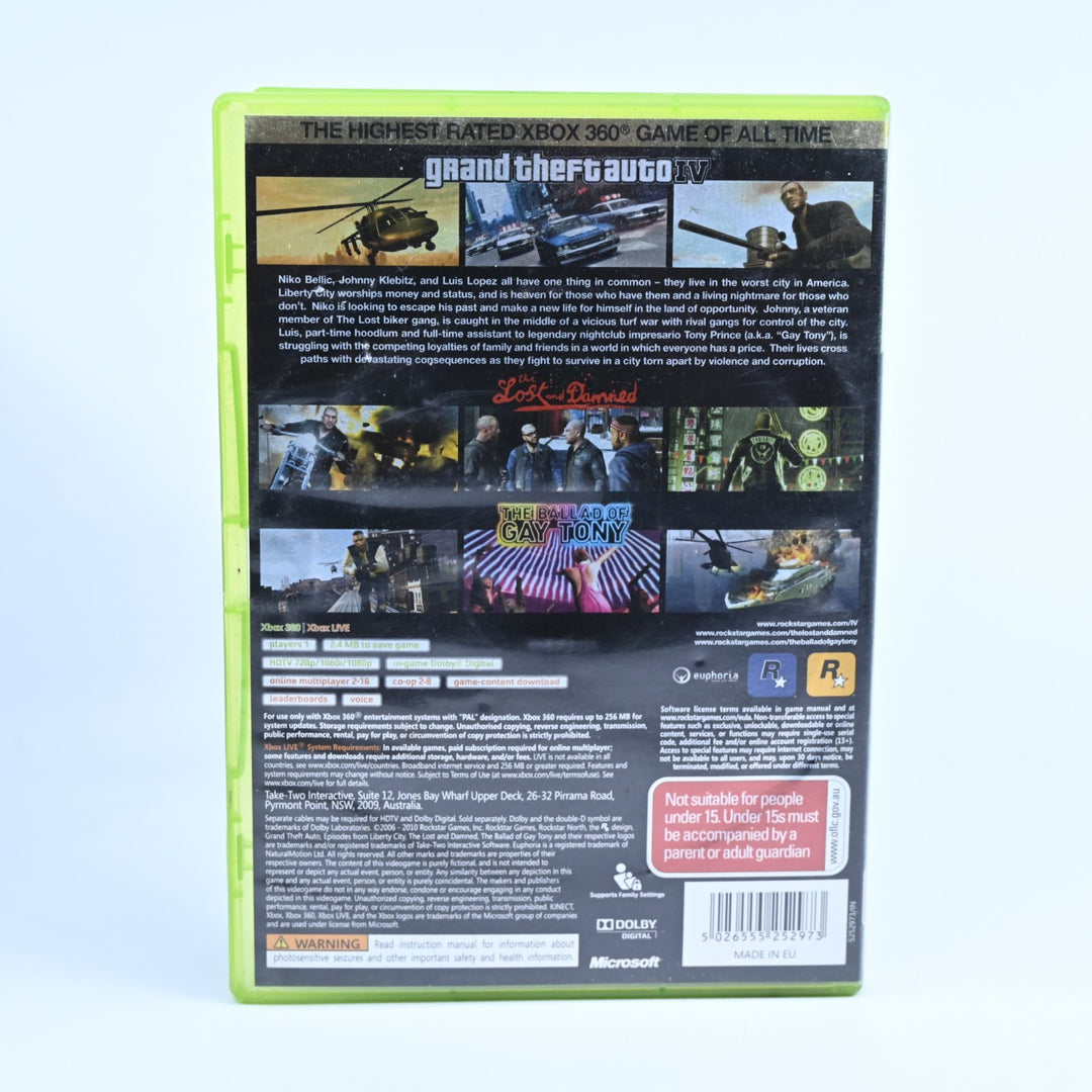 Grand Theft Auto IV & Episodes from Liberty City - Xbox 360 Game + Manual - PAL